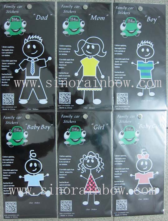 Custom personalized Full Color Family Car Stickers