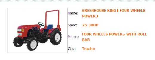 Greenhouse king tractor