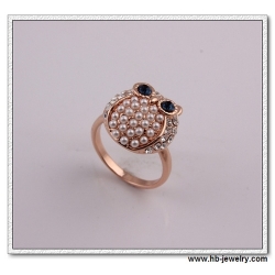 Cute Owl Rings With Many little Pearls