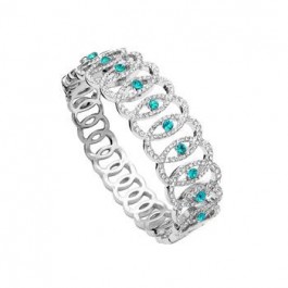 Princess Crystal Bracelet/Anklets-Lake Blue-White 