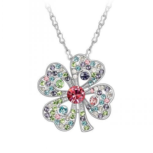 Romantic Clover Austria Crystal Pendant Necklace-M