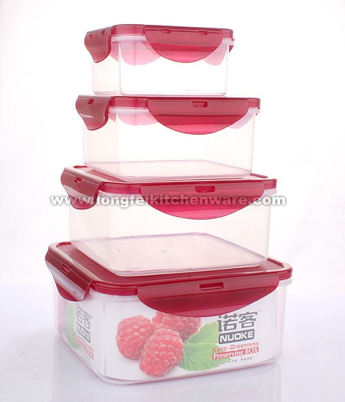 4pcs Square Plastic Crisper Set 