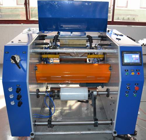 Dotted line cling film rewinder