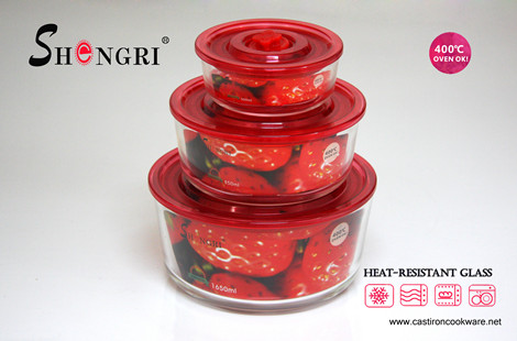 red round airtight storage container set