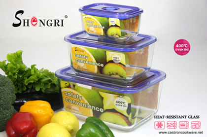 1500ml blue rectangular airtight food containers
