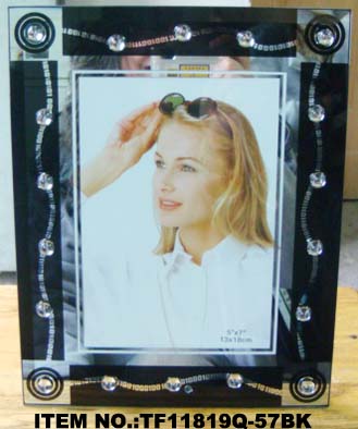 Crystal Bead Silk Screen Glass Photo Frame