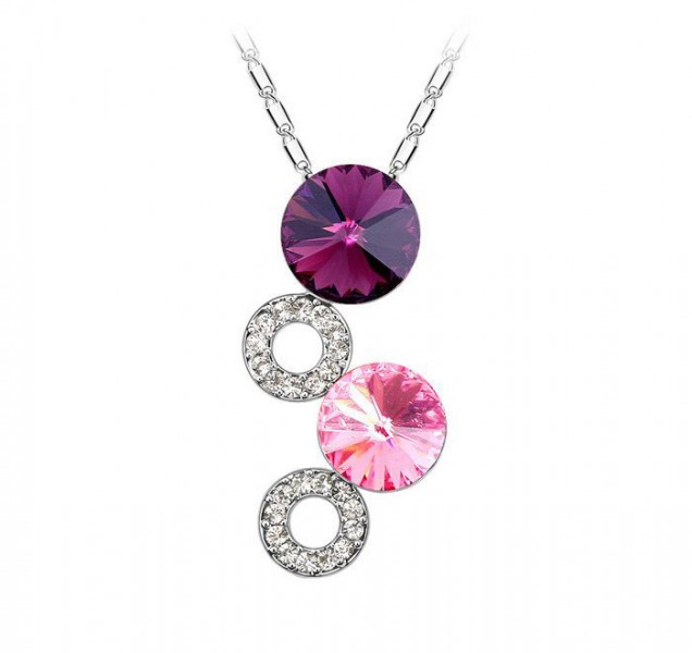Romantic Date Austria Crystal Pendant Necklace-Pur