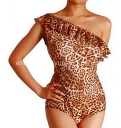 Woman& acute;s One Should Ruffled Monokini Bikini Bathing Suit Swimwear