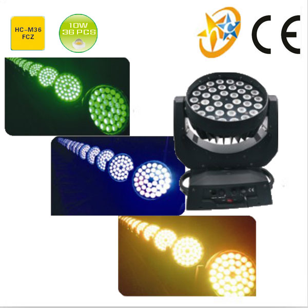 lighting zoom 36pcs 10w moving head light 