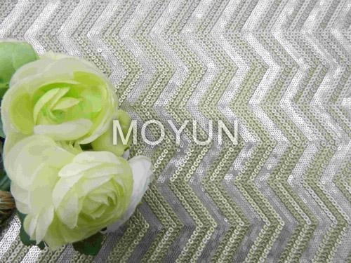 POLY MESH WITH 3MM SEQUIN +3MM LEATHER SEQUIN EMBROIDERY 50/52& quot;