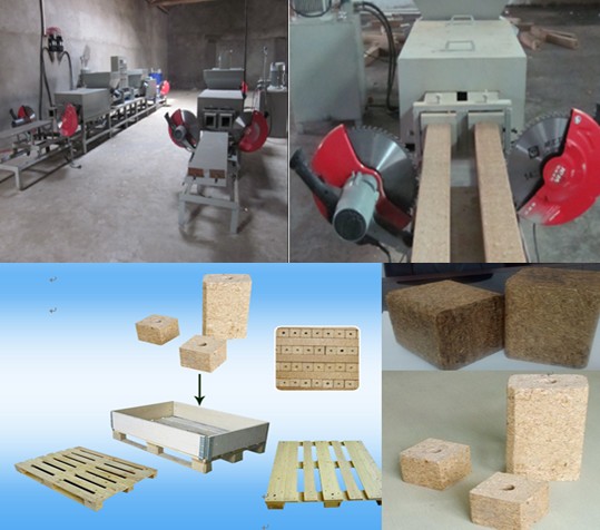 wood pallet feet block machine 