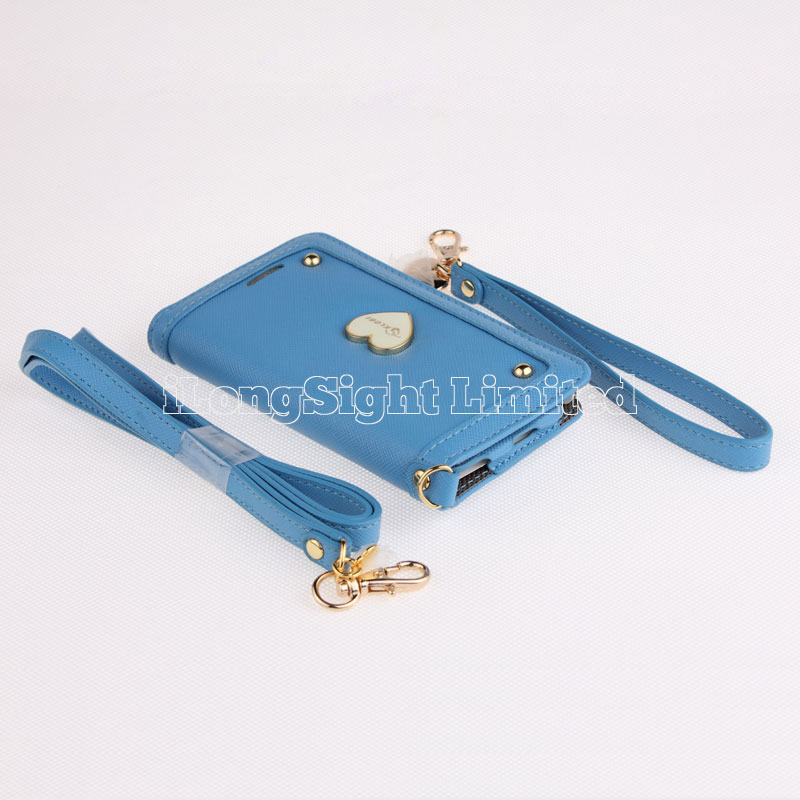 New design Klogi wallet style with Love logo PU lesther case cover for iphone 5