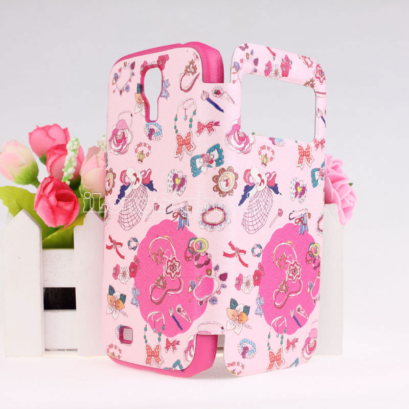 View Window Flower Leather Case For Samsung Galaxy S4 i9500