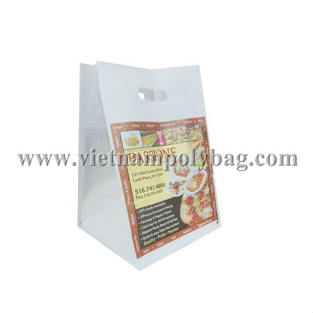 Punch out handle bag w. block bottom and cardboard