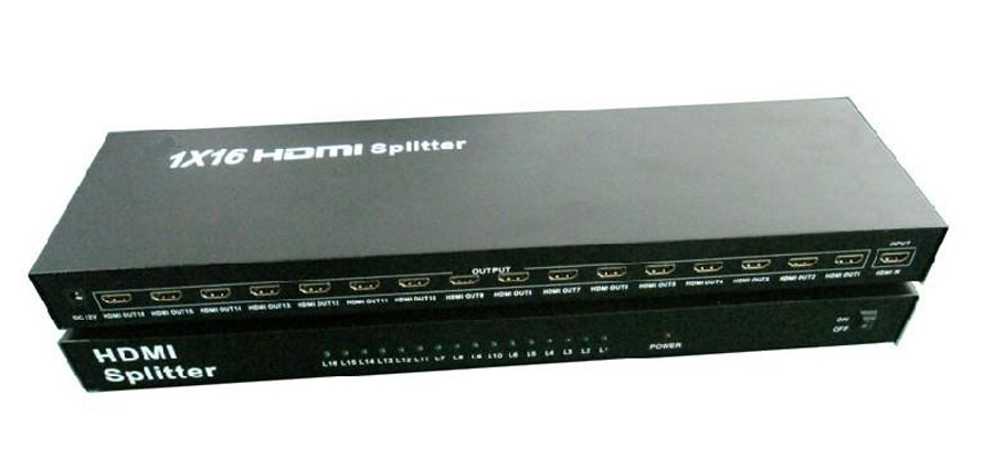 High Quality 1x16 HDMI Splitter support 1080P,3D