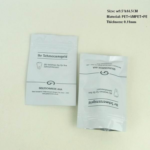 aluminum foil laminating bag with ziplock