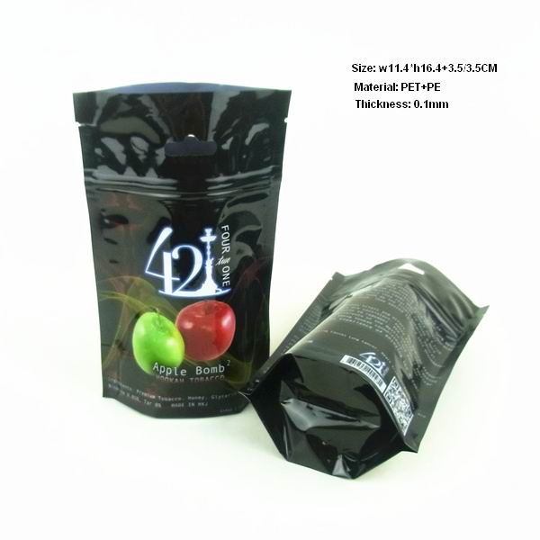 Tobacco ziplock bag/zipper bag stand up pouch