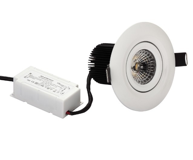9W AC85-265V COB LED downlight 540lm 30 degree