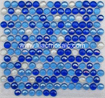 Blue Small Round Glass Bead For Swimming Pool Tile