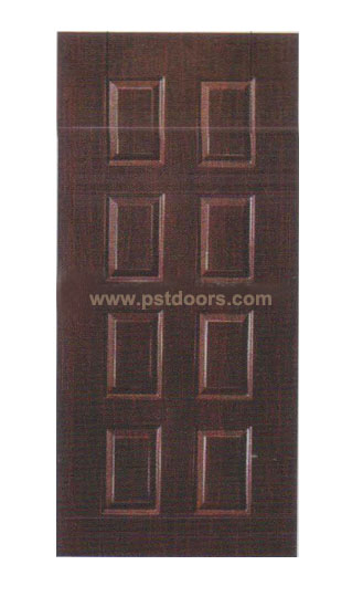 8 Panel Steel Door With PVC Laminated 
