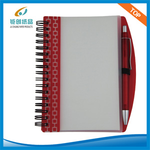 Spiral note book with ball-pen 