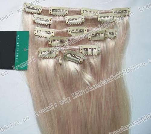 7 PCS HUMAN HAIR CLIP IN EXTENSION