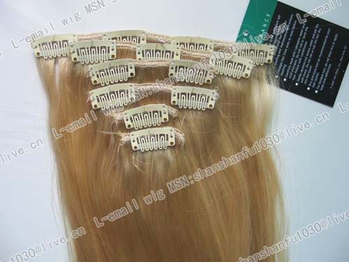 7 PCS HUMAN HAIR CLIP IN EXTENSION #22