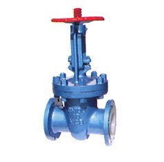 Wedge pattern fluorine plastic lined gate valve
