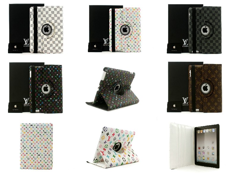 LV iPad Leather Case 360 rotation ipad case