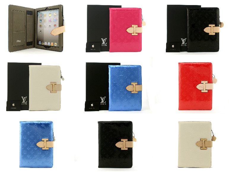 LV iPad Leather Case patent leather faction ipad case