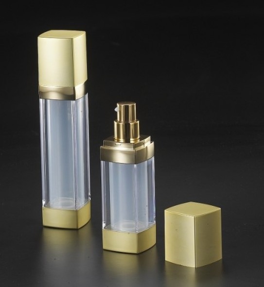 Square acrylic airless bottles with ABS material base 