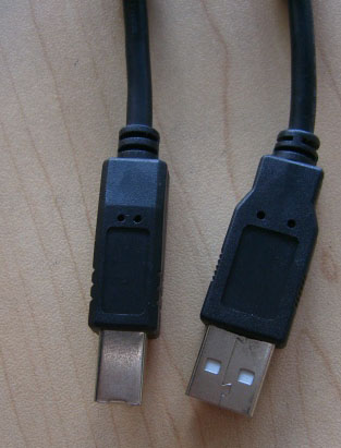 Black USB Device Cable USB 2.0 A to B Cable 24/20 AWG