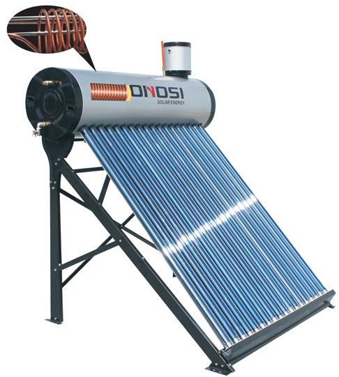 Pre-heated solar water heater with copper coil