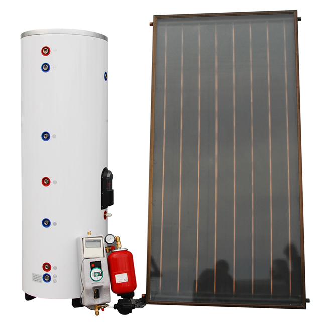 Split pressurized flate plate solar water heater