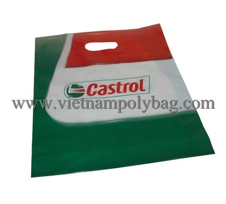 Plastic welded reinforced patch handle shopping bag-vietnampolybag.com