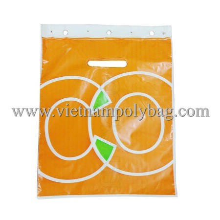 Die cut blockhead plastic shopping packaging bag - vietnampolybag.com