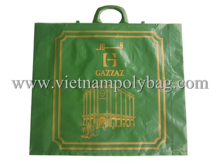 Clip loop, hard handle plastic poly shopping bag - vietnampolybag.com