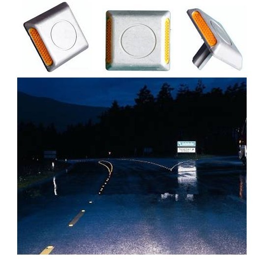 43 Glass bead aluminum road stud