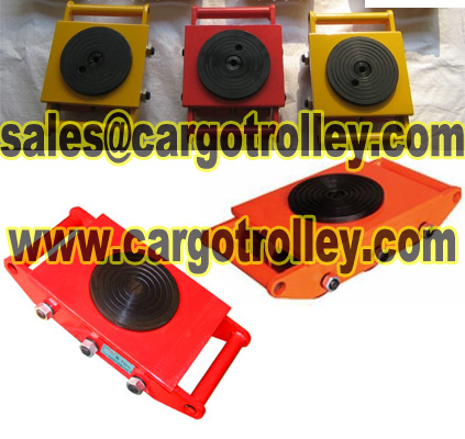 Steerable machinery skates suitable for moving heavy loads