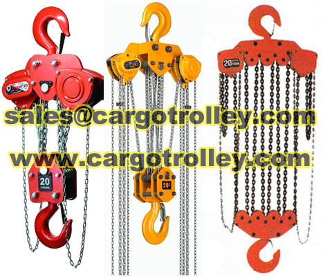 Manual chain hoists instruction and pictures