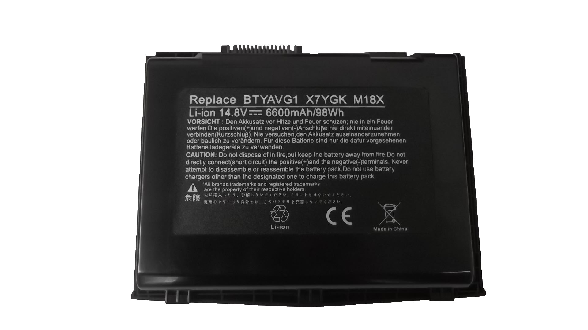 New 96Wh 12 Cells Genuine Laptop Battery, Replacement for Dell Alienware M18X Battery