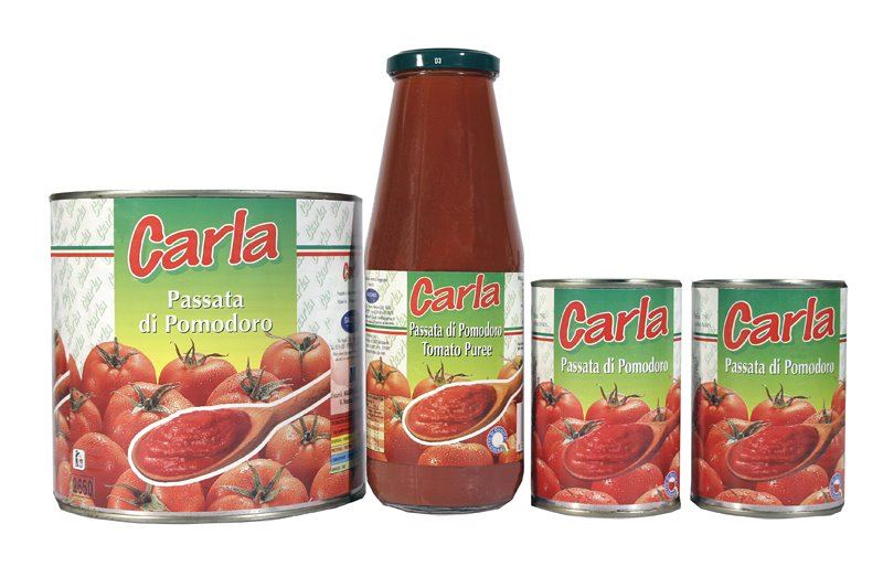 500 gr and 3 kg Passata tomato puree for pizza can