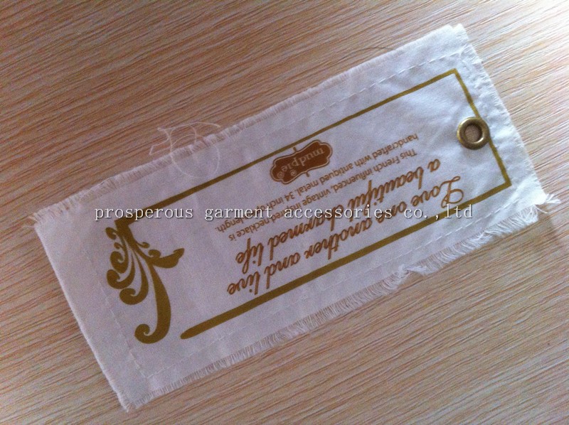 cotton swing tags for garment