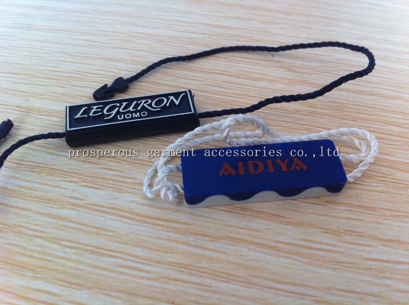 fashion plastic string seal tags for clothing tags