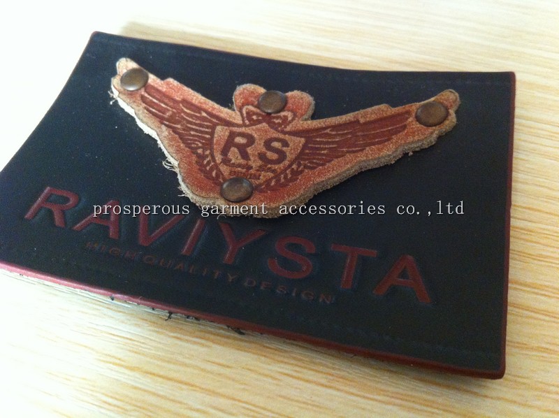 metal jeans leather patches custom