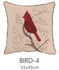 Poly Linen Bird Embroidered Decorative Pillows For Chair Bedding , 18 x 18” Pillows