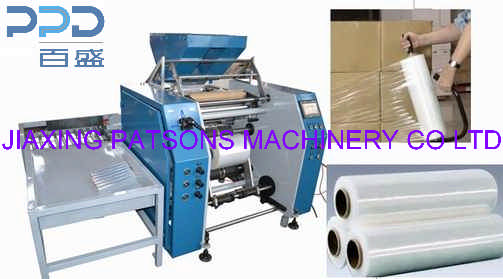 Automatic stretch film rewinding machine