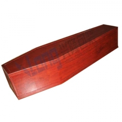 Veneered Coffin with Wood Grain Paper 