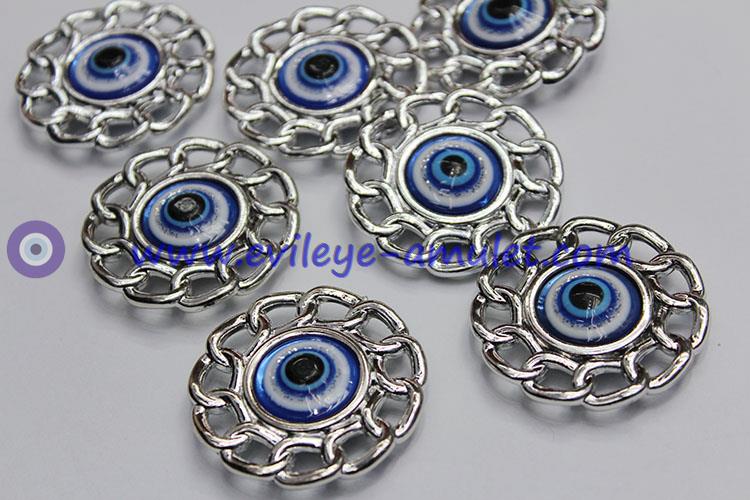 Lace round resin pendant evil eye charm wholesale