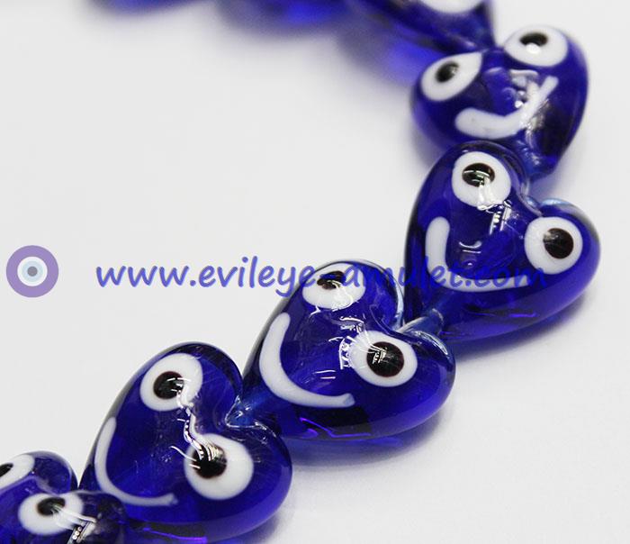 Turkish evil smiley heart-shaped eye beads
